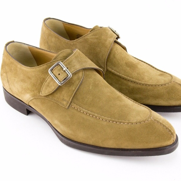 Di Bianco Monk Strap Velour Bog Dress Shoes SC542 SPQR Size 10 - Picture 7 of 12